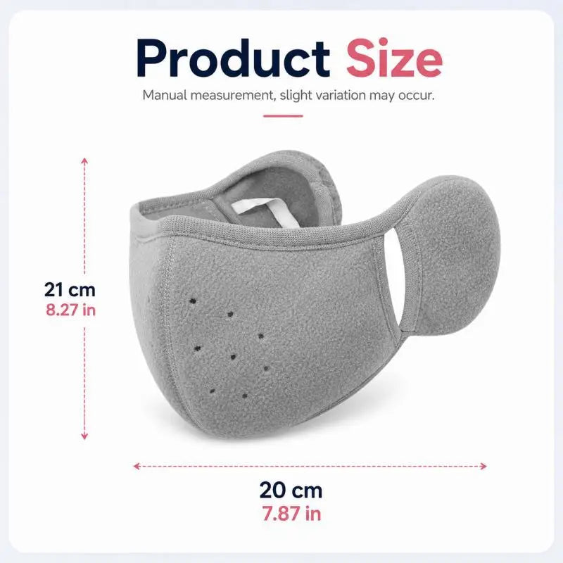 2-in-1 Earmuff Face Mask, Winter Ear Warmer for Women Men, Breathable Face Cover for Outdoor Walking Cycling Skiing Pi-Mart