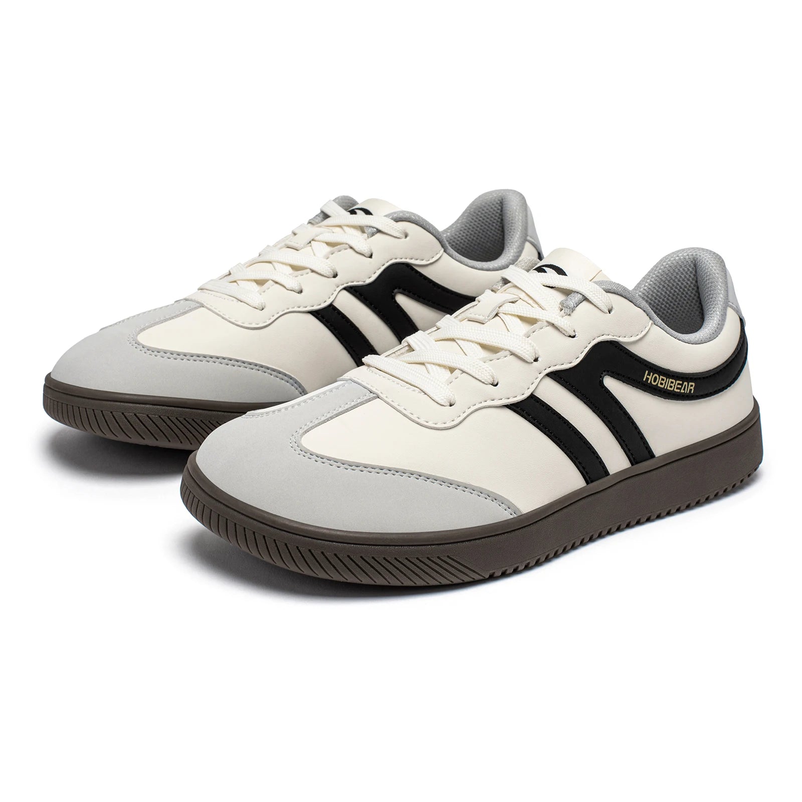 HOBIBEAR Unisex Wide Toe Shoes Artificial Leather Sneakers Casual Lace Up Retro Fashion Shoes for Women Men Pi-Mart
