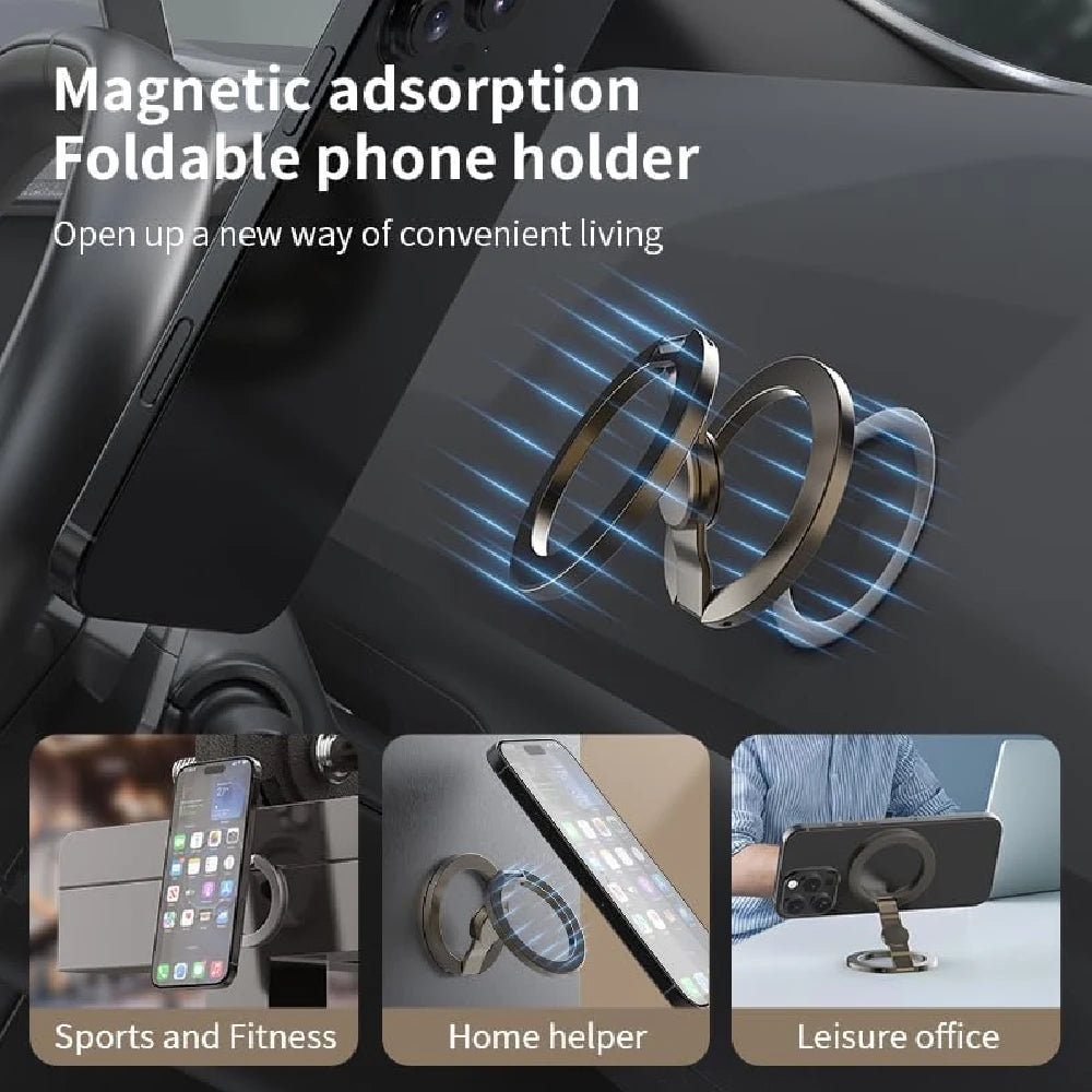 Magnetic Phone Stand 360° Rotating,3 in 1 Foldable Car & Desk Holder,Strong Magnet Grip with Fidget Spinner for OfficeTravelHome Pi-Mart
