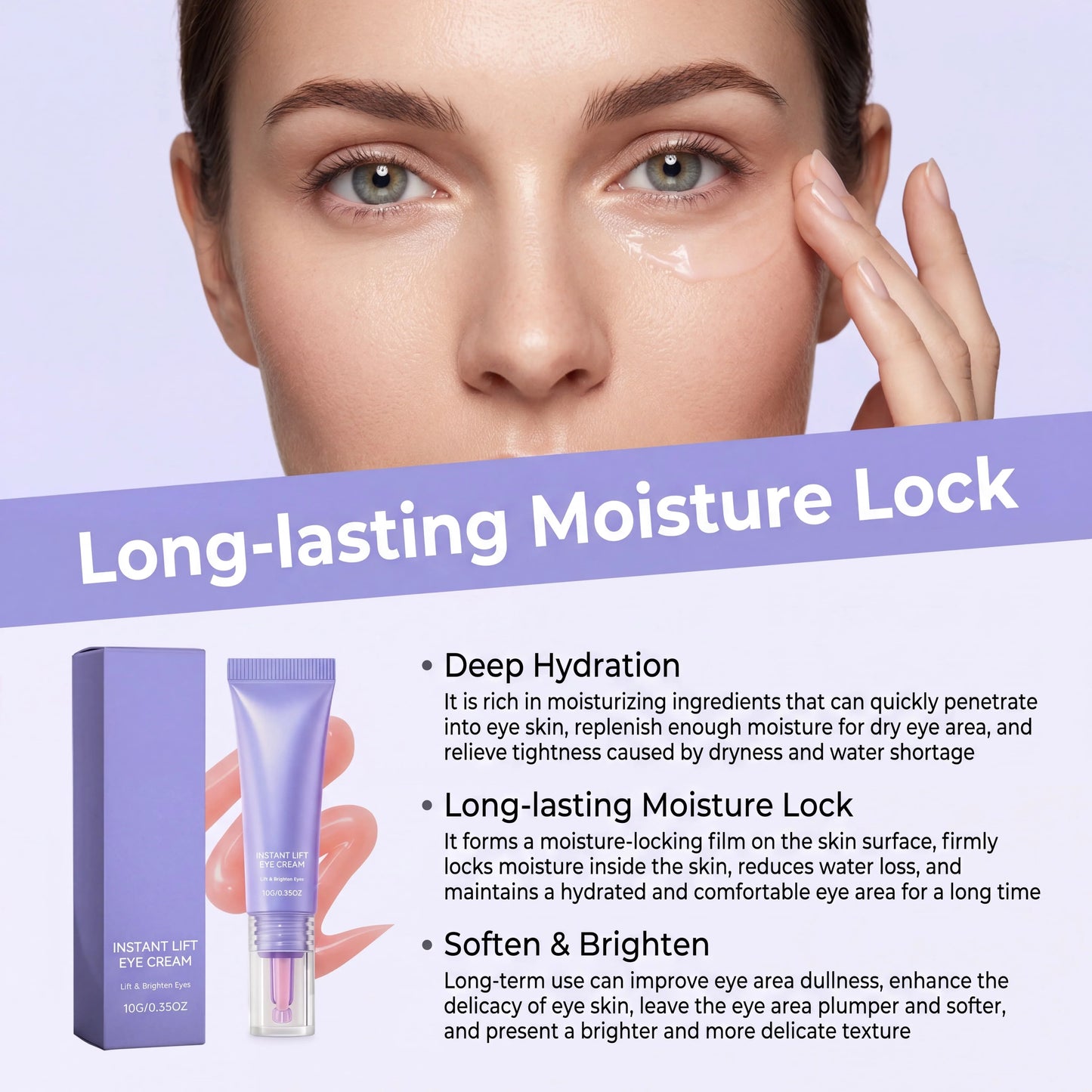 Instant Lift Eye Cream Collagen Eye Brightening Moisturizer Hydrating Under Eye Care For Dark Circles Dryness Eye Skin Care Pi-Mart