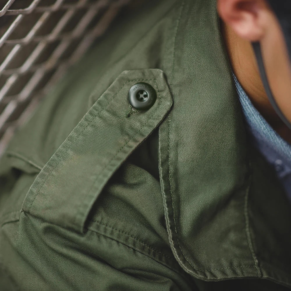 Maden Retro M65 Jackets for Men Green Outdoor Windbreaker Vintage Casual Solid Coat Mens Clothes Multi-Pocket Jacket Pi-Mart
