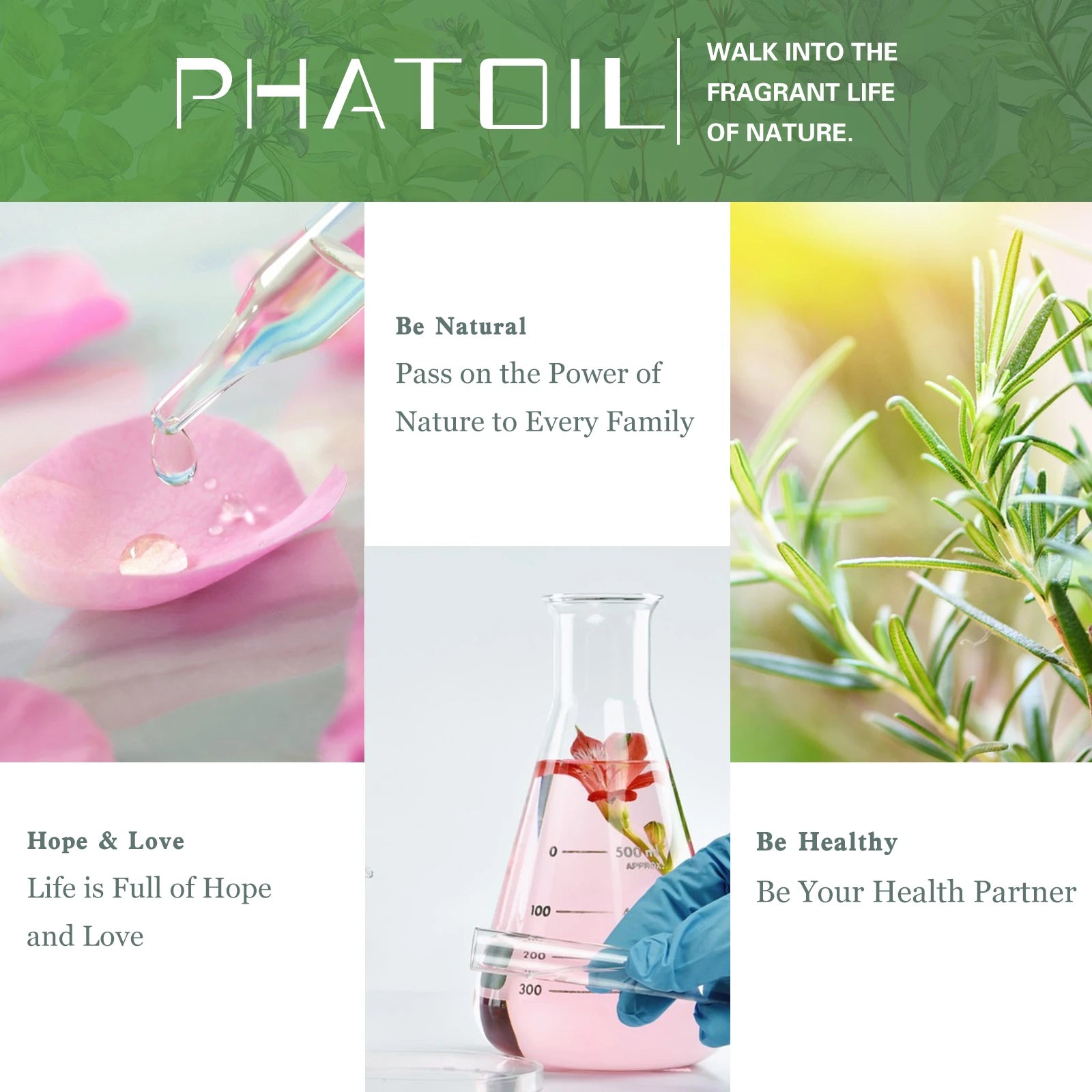 PHATOIL 10ML with Dropper Lavender Eucalyptus Vanilla Pure Natural Essential Oils Rose Jasmine Ylang Ylang Diffuser Aroma Oil Pi-Mart