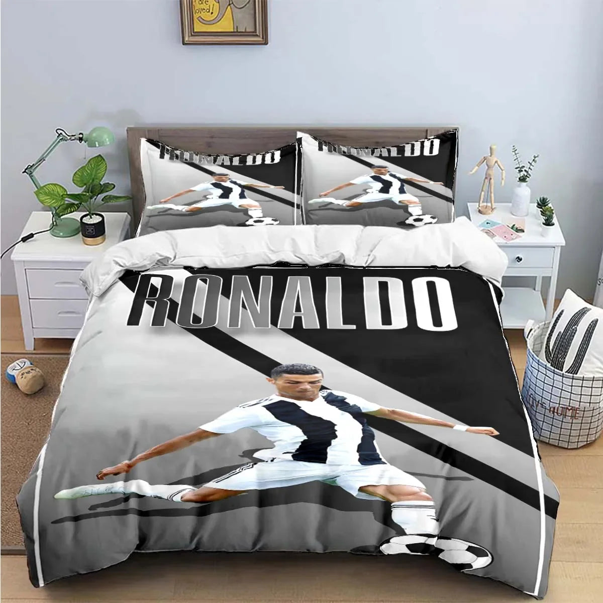 FashionFootball Star R-Ronaldo Printing Bedding Set Duvet Cover Comforter Bed  Youth Kids Girl Boys Luxury Birthday Gift Pi-Mart