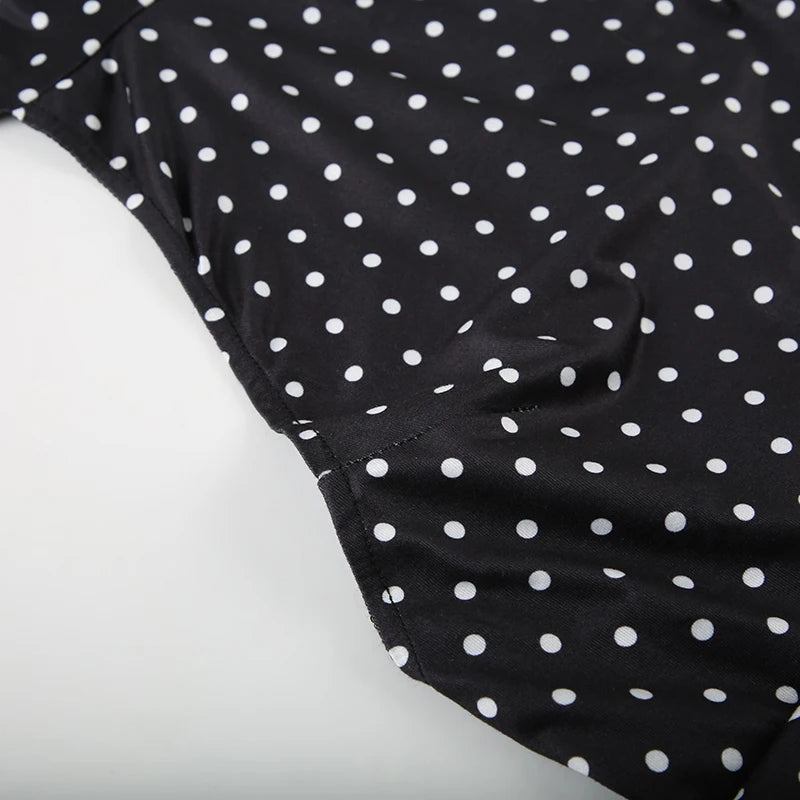 SUCHCUTE Sexy Polka Dot Print Halter Dress For Women Elegant Party Slim Backless Sleeveless Mini Dress Summer Vacation Outfits Pi-Mart