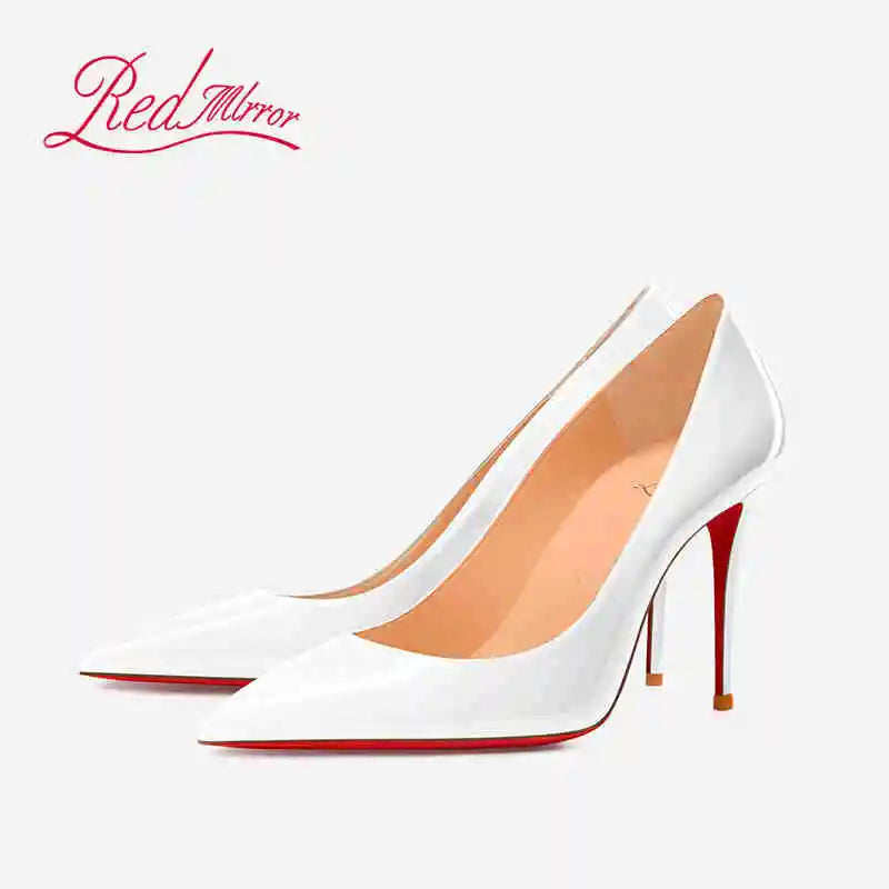 Women Heels Naked Color Women's Elegant High Heel Luxury Black Shoes Woman 2026 Red Shiny Bottoms Pointed Toe Party Ladies Women Pi-Mart