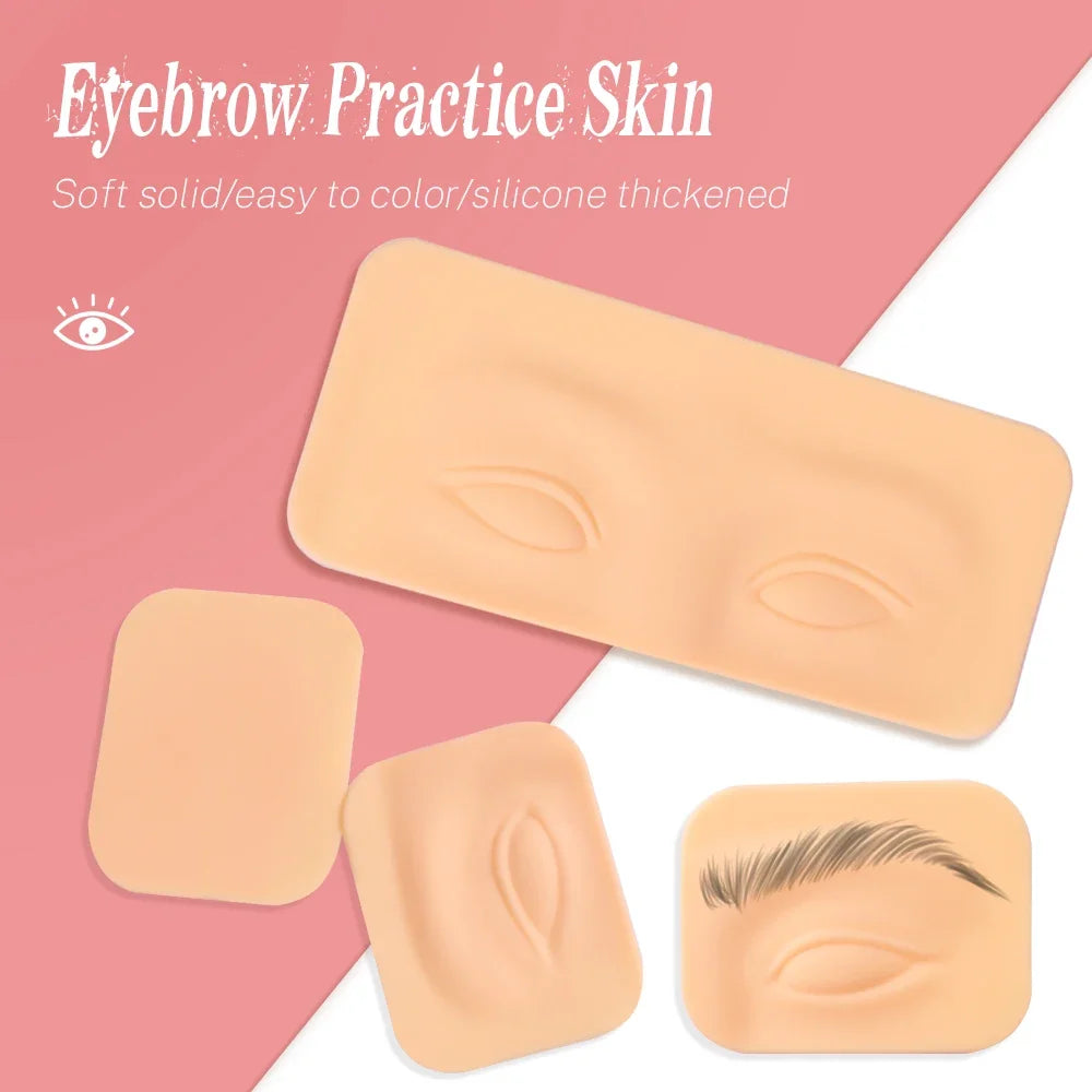 Premium 5D Silicone Eyebrow Tattoo Practice Training Skin Pad for Eye Permanent Makeup Board Beauty Academy Cosmetic Synthetic Pi-Mart