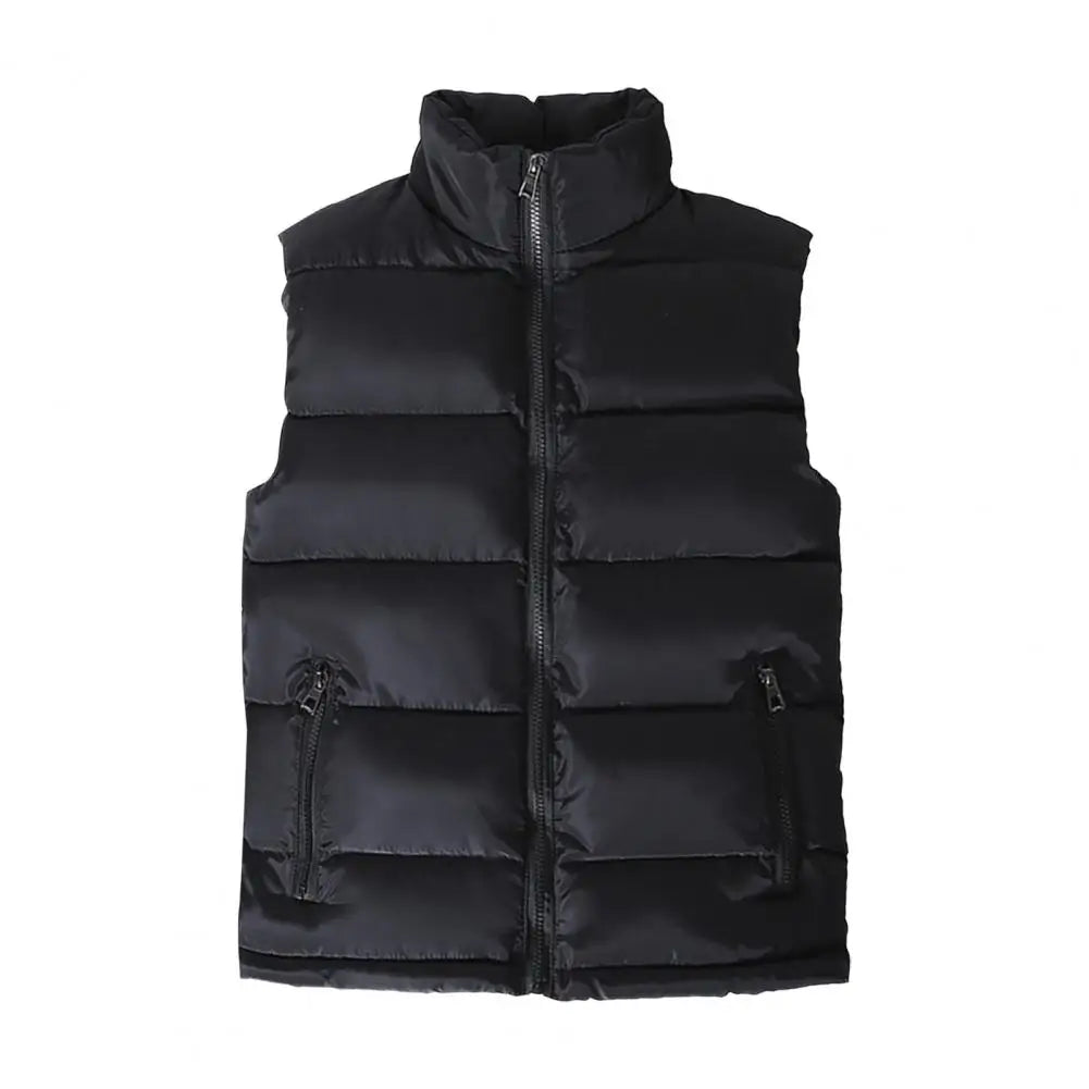 Men Vest Jacket Men Slim Fit Stand Collar Sleeveless Puffer Jackets Winter Casual Waistcoat Men Warm Coat Cold Weather Outerwear Pi-Mart