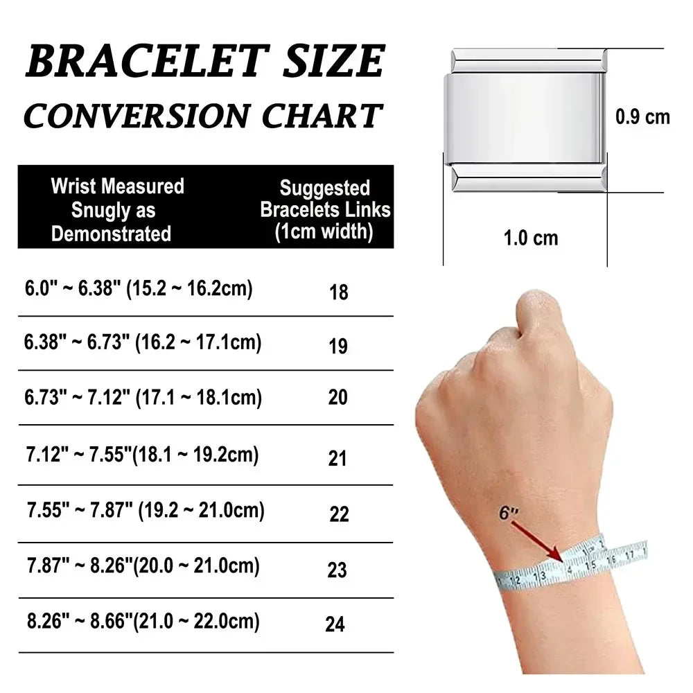 Italian Charm Link for Women Men 9mm Width Silver Gold Color Chain Stainless Steel Bracelet on Hand DIY Making Jewelry Wholesale Pi-Mart