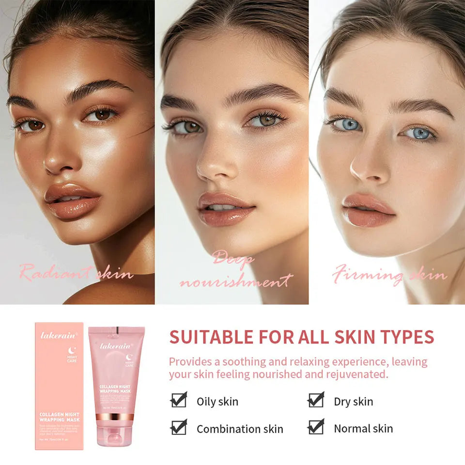 Collagen Wrapping Peel-off Mask Rejuvenation Moisturizing Brightening Korean Face Mask Make Glowy Skin Elasticity Facial Mask Pi-Mart