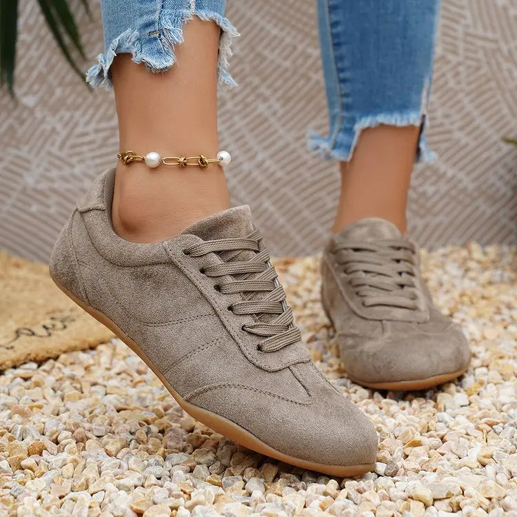 Women's Casual Flat-soled Non-slip Wear-resistant Sport Shoes Spring Autumn Round-toe Soft and Comfortable Women Single Shoes Pi-Mart
