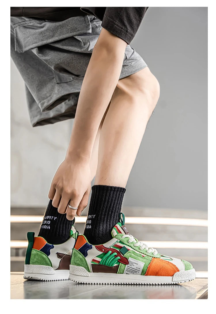 Large Size Men's White Sneakers Autumn Comfortable Non Slip Running Shoes Luxury Soft Sole Fashion Lace Up Outdoor Casual Shoes Pi-Mart