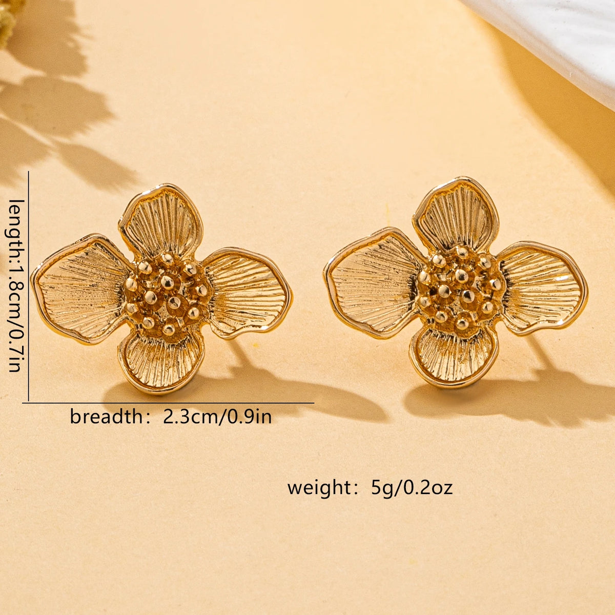 Women's Fashion Earrings Bohemian Style Three-Dimensional Flower Earrings in Green, Purple, White, and Gold, Elegant and Simple Earrings Suitable for Daily Wear and Vacation Wear, No Box Pi-Mart