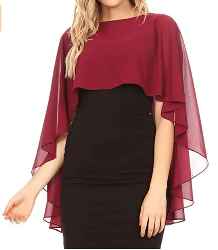 Elegant Chiffon Wedding Wrap for Women Evening Capes Bridal Jacket Accessories LadyShow.Store