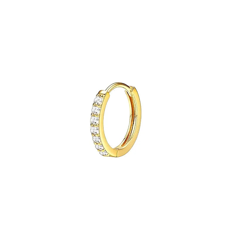 Bobisty 1pc Earrings Surgical Stainless Steel Earrings for Women Dainty Flat Back Earring Stud Hoop Cartilage for Sensitive Ears Pi-Mart
