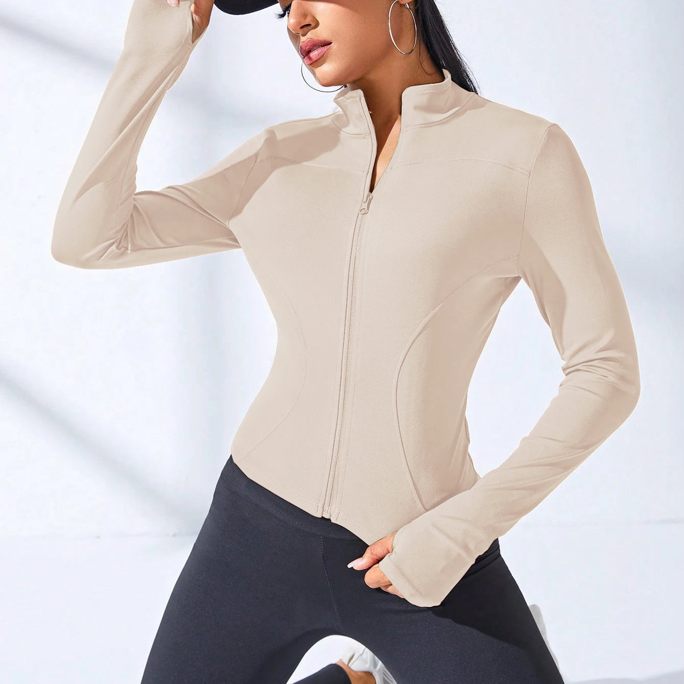 2024 New Yoga Coat Short Sports Jacket WOMEN'S Fitness Clothes Slimming Body Sculpting Zipper Yoga Jacket Pi-Mart