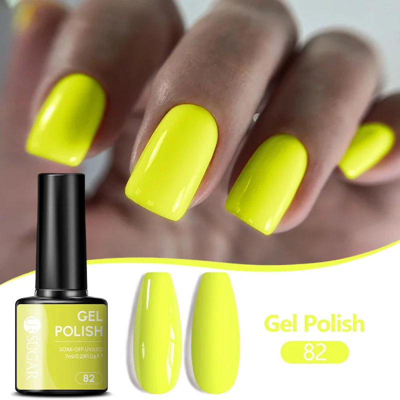 UR SUGAR 7ML Nail Gel Fresh Macaron 107 Colors All For Manicure Semi Permanent Soak Off LED UV Long-Lasting Nail Art Varnish Tri Light Beauty