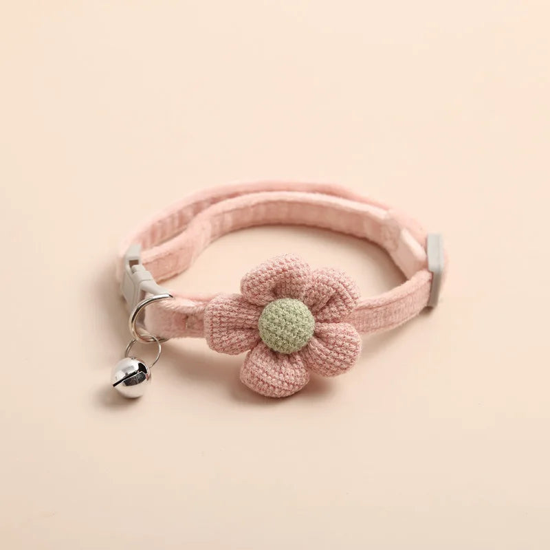 1Pc Cat Collar with Cute Flower  Adjustable Buckle Cat Collar Bell Collar Cat  Small Pet Supplies  Kitten Collar  Small Dog Acce Pi-Mart