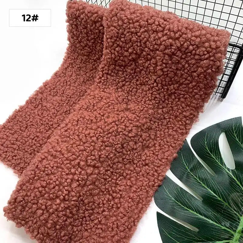 New Teddy Velvet Curled Plush 45x50cm Home Lamb Plush Fabric Soft Artificial Fur Polyester Fiber Mink Fabric DIY Plush Doll Pi-Mart