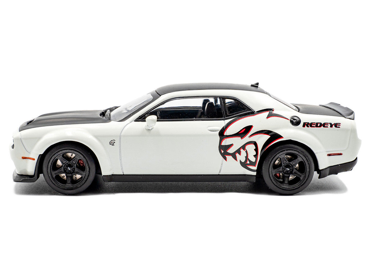 2020 Dodge Challenger SRT Hellcat Redeye Widebody White Knuckle with Matt Black Hood and Top 1/43 Diecast Model Car by Solido LuxuryLifeWay Online Store