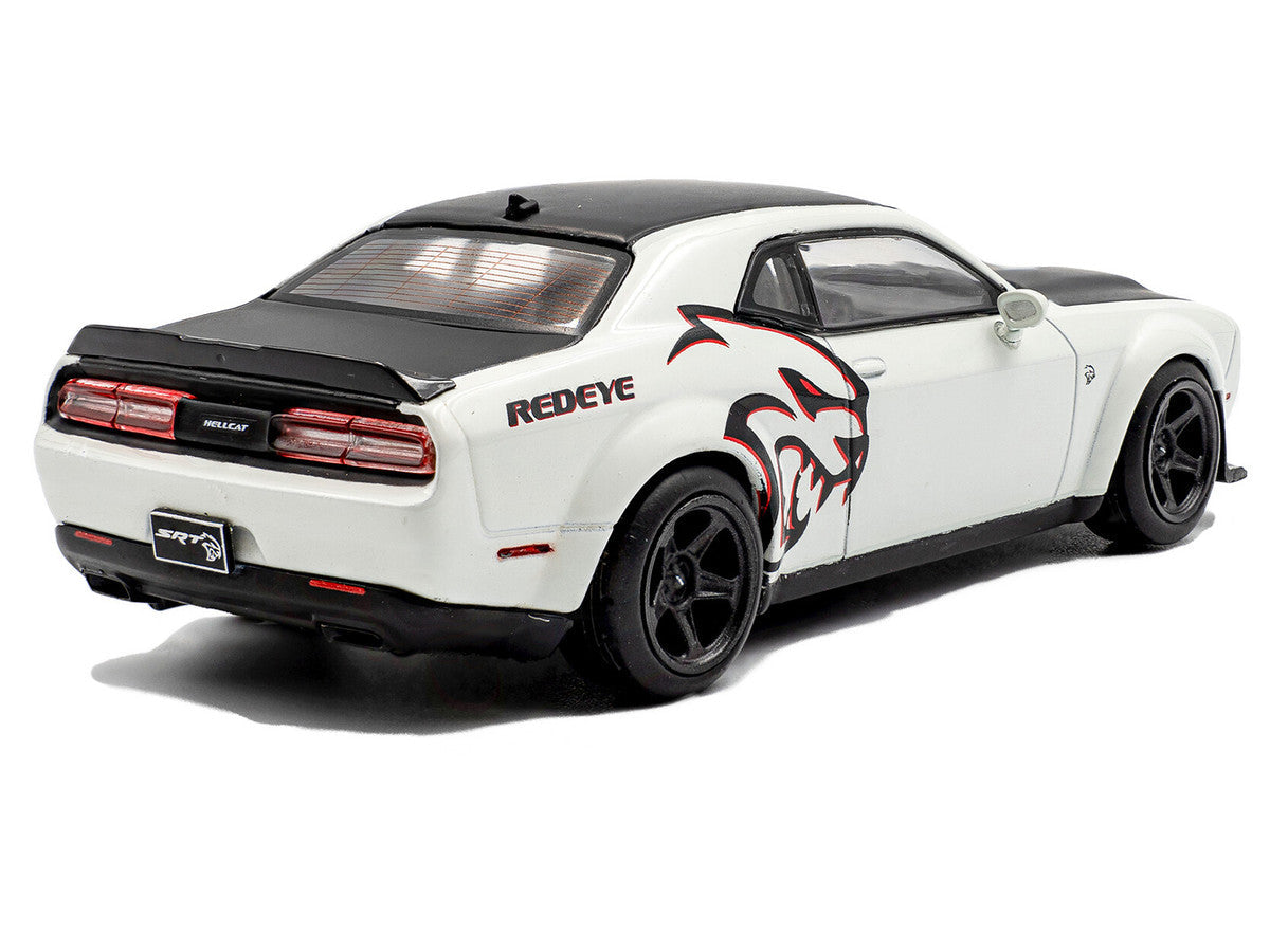 2020 Dodge Challenger SRT Hellcat Redeye Widebody White Knuckle with Matt Black Hood and Top 1/43 Diecast Model Car by Solido LuxuryLifeWay Online Store