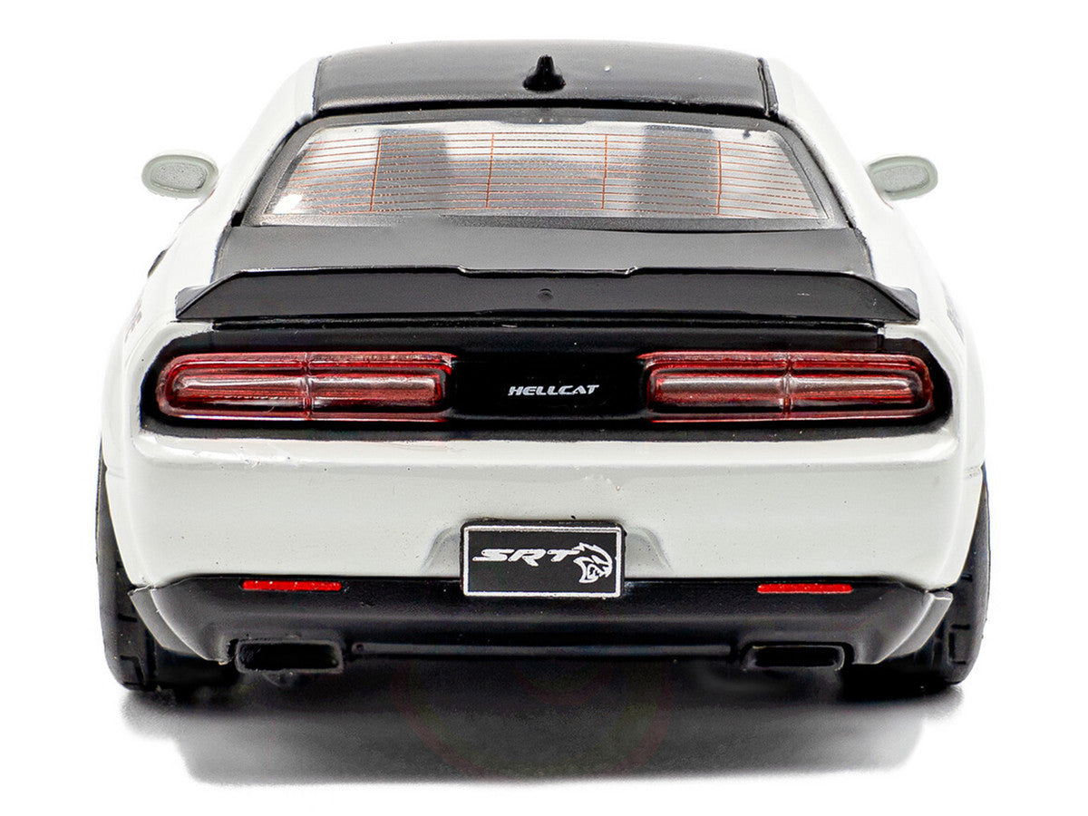 2020 Dodge Challenger SRT Hellcat Redeye Widebody White Knuckle with Matt Black Hood and Top 1/43 Diecast Model Car by Solido LuxuryLifeWay Online Store