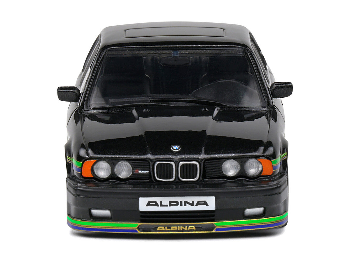 1994 BMW E34 Alpina B10 BiTurbo Black Metallic with Green Graphics 1/43 Diecast Model Car by Solido LuxuryLifeWay Online Store