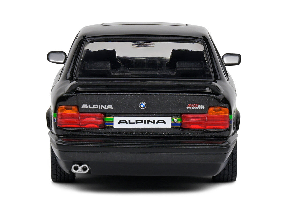1994 BMW E34 Alpina B10 BiTurbo Black Metallic with Green Graphics 1/43 Diecast Model Car by Solido LuxuryLifeWay Online Store