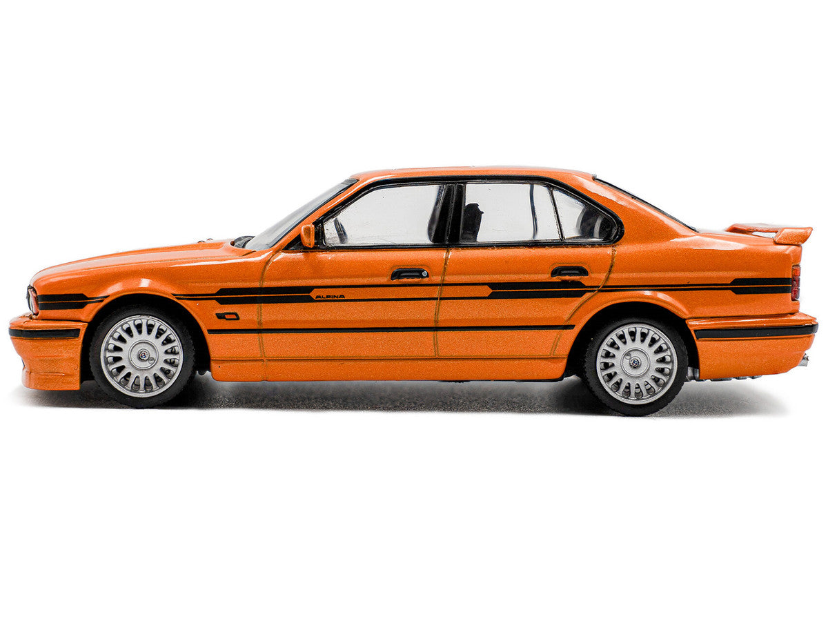 1994 BMW E34 Alpina B10 BiTurbo Orange Metallic with Black Stripes 1/43 Diecast Model Car by Solido LuxuryLifeWay Online Store
