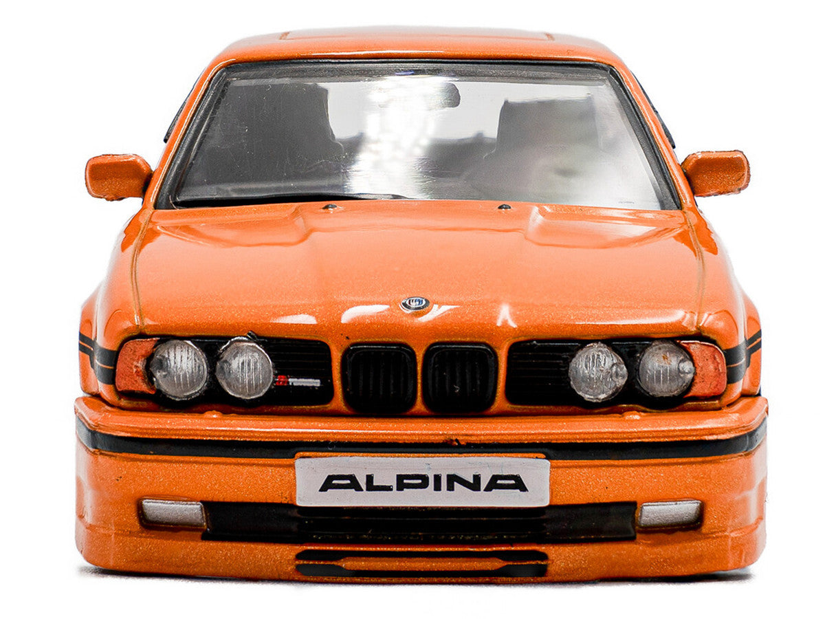 1994 BMW E34 Alpina B10 BiTurbo Orange Metallic with Black Stripes 1/43 Diecast Model Car by Solido LuxuryLifeWay Online Store