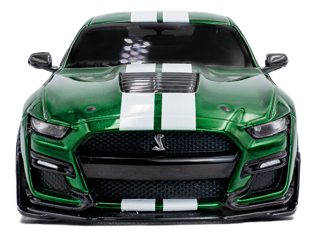 2020 Ford Mustang Shelby GT500 Fast Track Eruption Green Metallic with White Stripes 1/43 Diecast Model Car by Solido LuxuryLifeWay Online Store