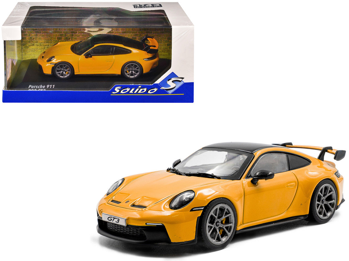2023 Porsche 911 (992) GT3 Signal Yellow with Black Top 1/43 Diecast Model Car by Solido LuxuryLifeWay Online Store