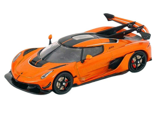 Koenigsegg Jesko Attack Tang Orange Metallic with Black Stripes 1/43 Diecast Model Car by Solido LuxuryLifeWay Online Store