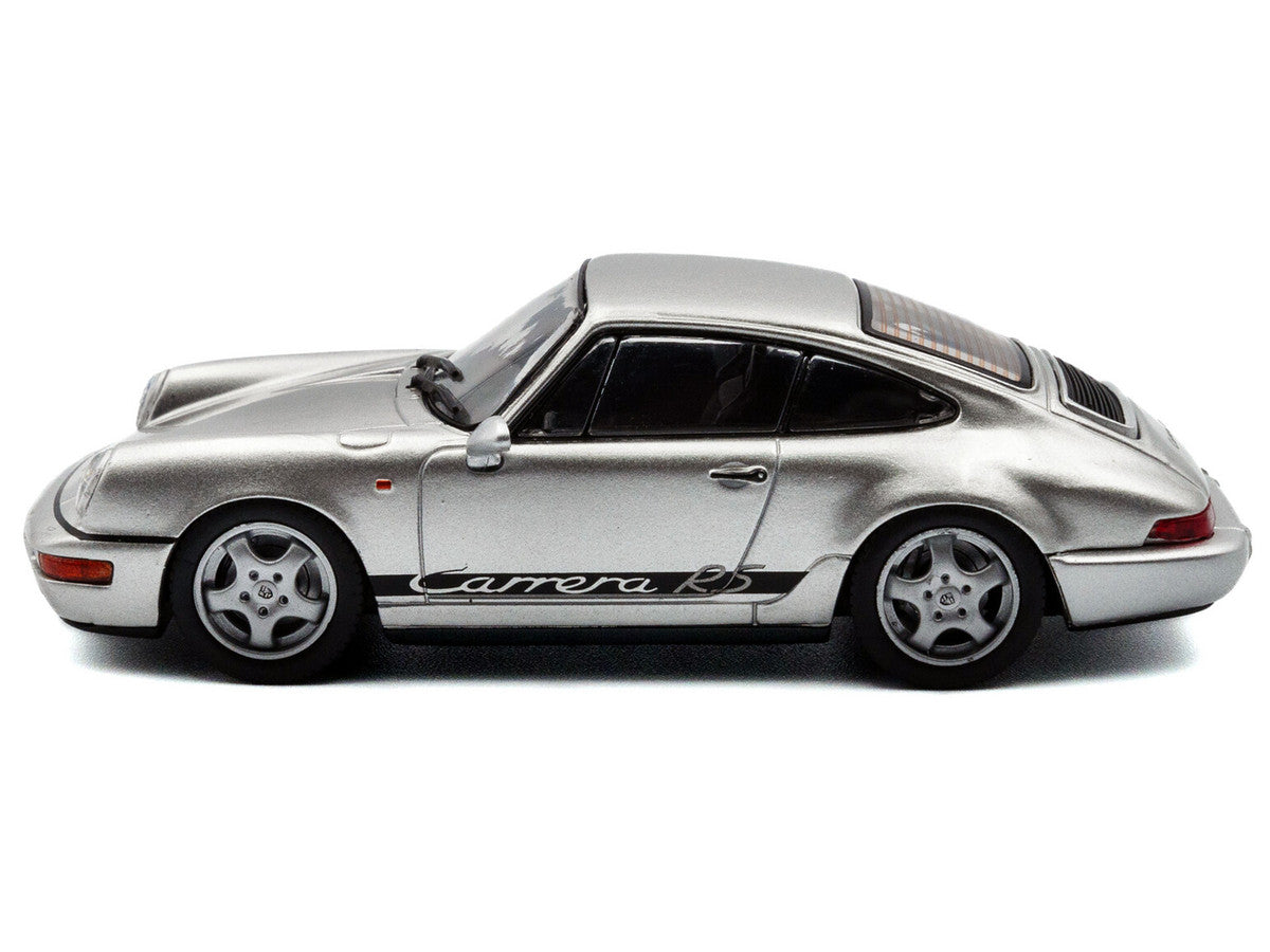 1994 Porsche 911 (964) RS Silver Metallic with Black Stripes 1/43 Diecast Model Car by Solido LuxuryLifeWay Online Store