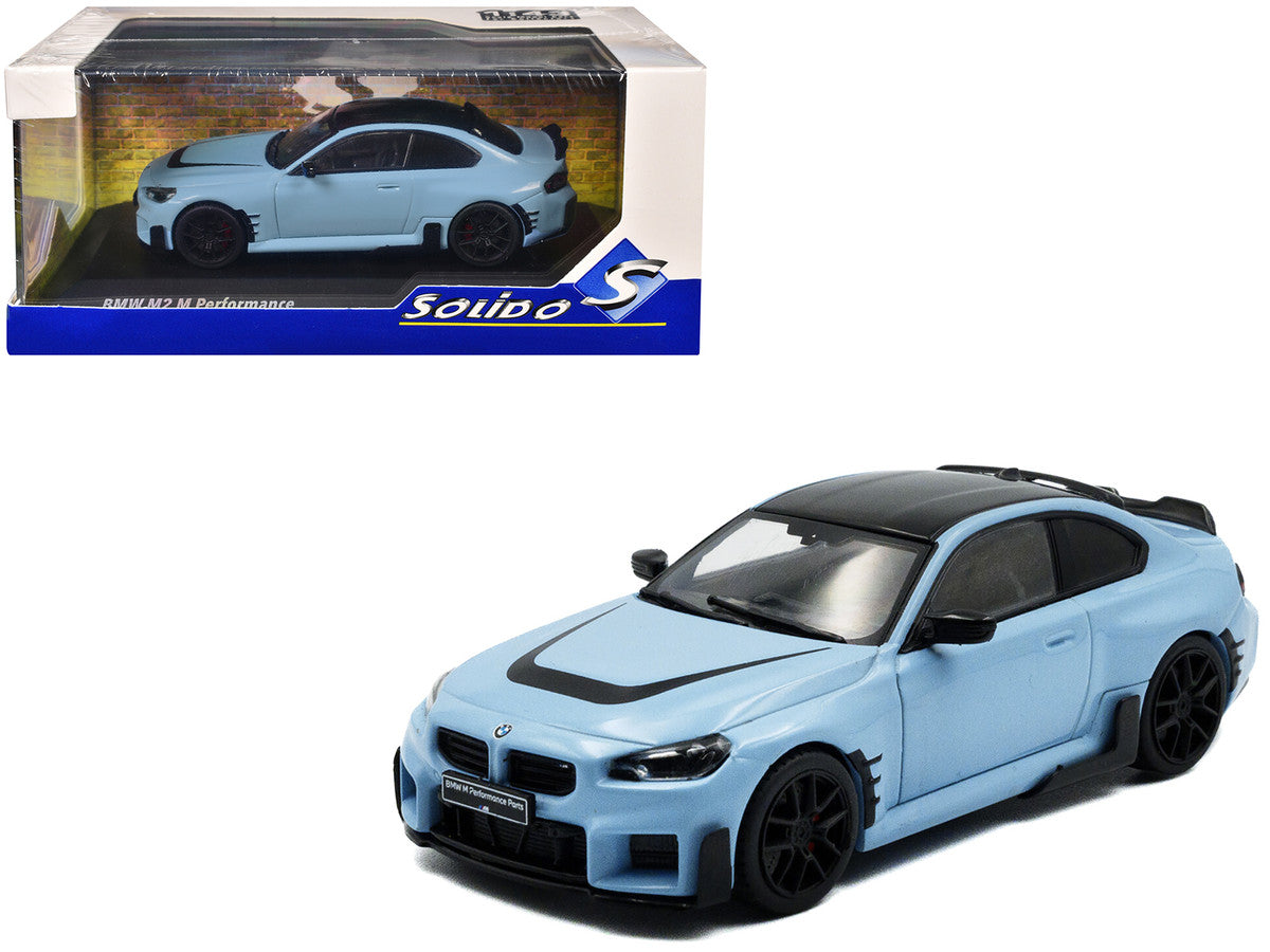 2023 BMW M2 M Performance Zandvoort Blue with Black Top 1/43 Diecast Model Car by Solido LuxuryLifeWay Online Store