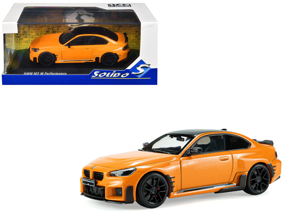 2024 BMW M2 M Performance Papaya Orange Metallic with Black Top 1/43 Diecast Model Car by Solido LuxuryLifeWay Online Store