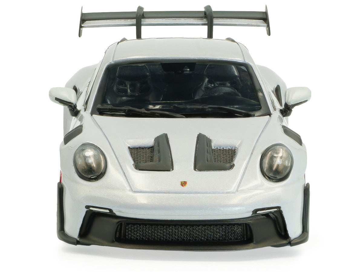 2023 Porsche 911 (992) GT3 RS Ice Gray Metallic with Pyro Red Stripes 1/43 Diecast Model Car by Solido LuxuryLifeWay Online Store