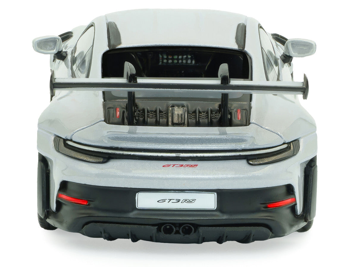 2023 Porsche 911 (992) GT3 RS Ice Gray Metallic with Pyro Red Stripes 1/43 Diecast Model Car by Solido LuxuryLifeWay Online Store