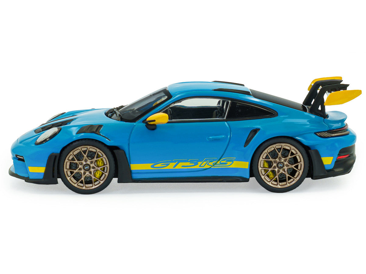 2023 Porsche 911 (992) GT3 RS "Tribute to 24 Hours of Daytona 2003" Riviera Blue with Yellow Stripes 1/43 Diecast Model Car by Solido LuxuryLifeWay Online Store