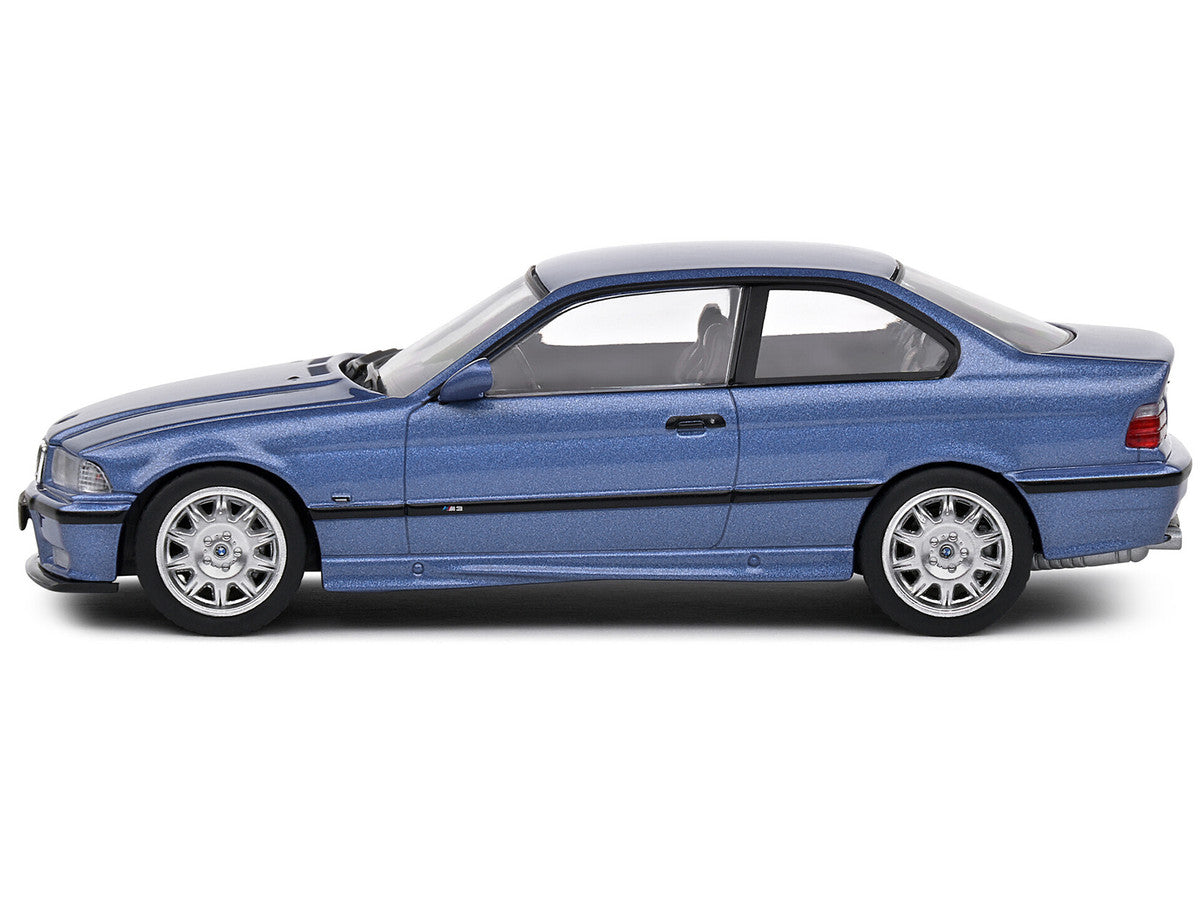 1999 BMW E36 M3 Coupe Estoril Blue Metallic 1/43 Diecast Model Car by Solido LuxuryLifeWay Online Store
