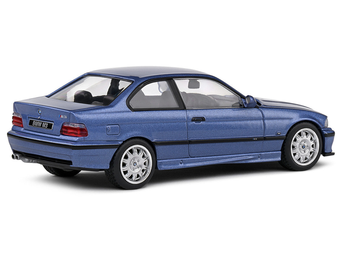 1999 BMW E36 M3 Coupe Estoril Blue Metallic 1/43 Diecast Model Car by Solido LuxuryLifeWay Online Store