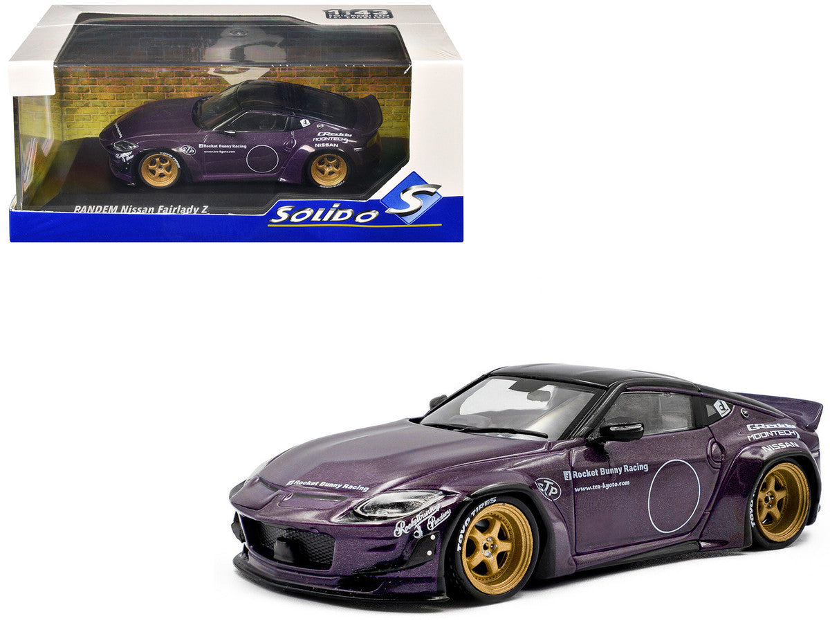 2022 Nissan Pandem Fairlady Z RHD (Right Hand Drive) Purple Metallic with Black Top 1/43 Diecast Model Car by Solido LuxuryLifeWay Online Store