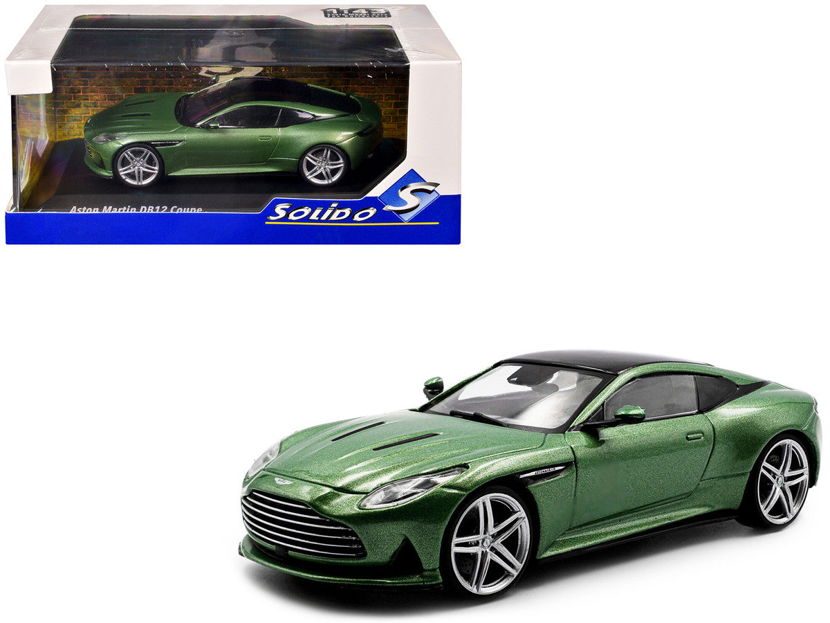2023 Aston Martin DB12 Coupe Iridescent Emerald Metallic with Black Top 1/43 Diecast Model Car by Solido LuxuryLifeWay Online Store