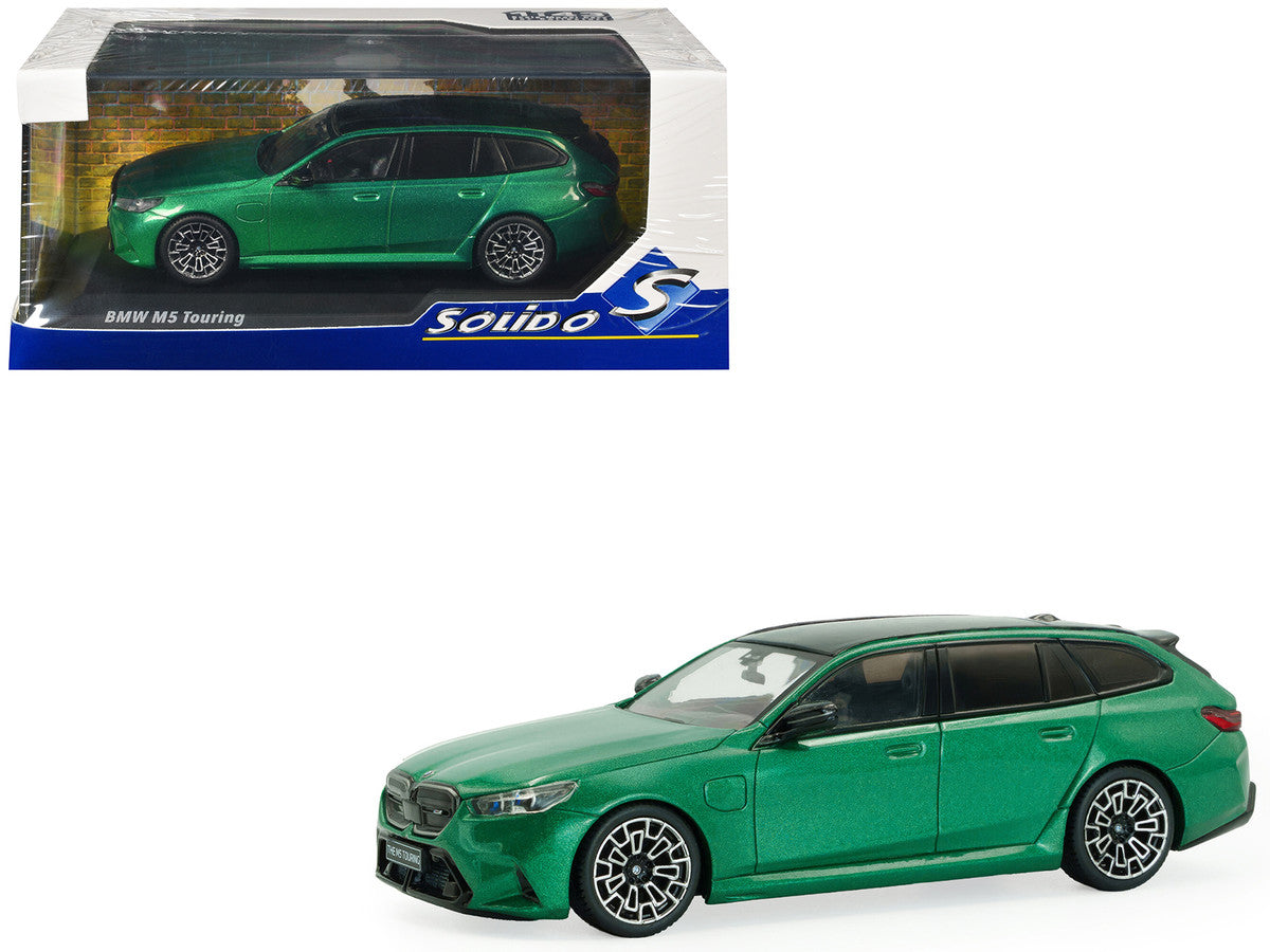 2024 BMW M5 Touring Isle Of Man Green Metallic with Black Top 1/43 Diecast Model Car by Solido LuxuryLifeWay Online Store