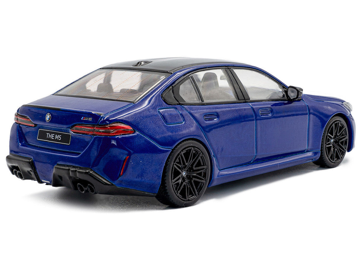 2024 BMW M5 Sedan Marina Bay Blue Metallic with Black Top 1/43 Diecast Model Car by Solido LuxuryLifeWay Online Store