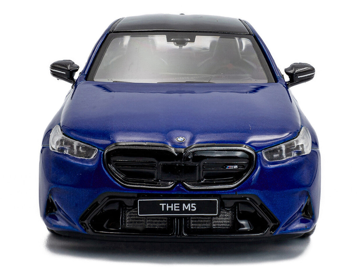 2024 BMW M5 Sedan Marina Bay Blue Metallic with Black Top 1/43 Diecast Model Car by Solido LuxuryLifeWay Online Store