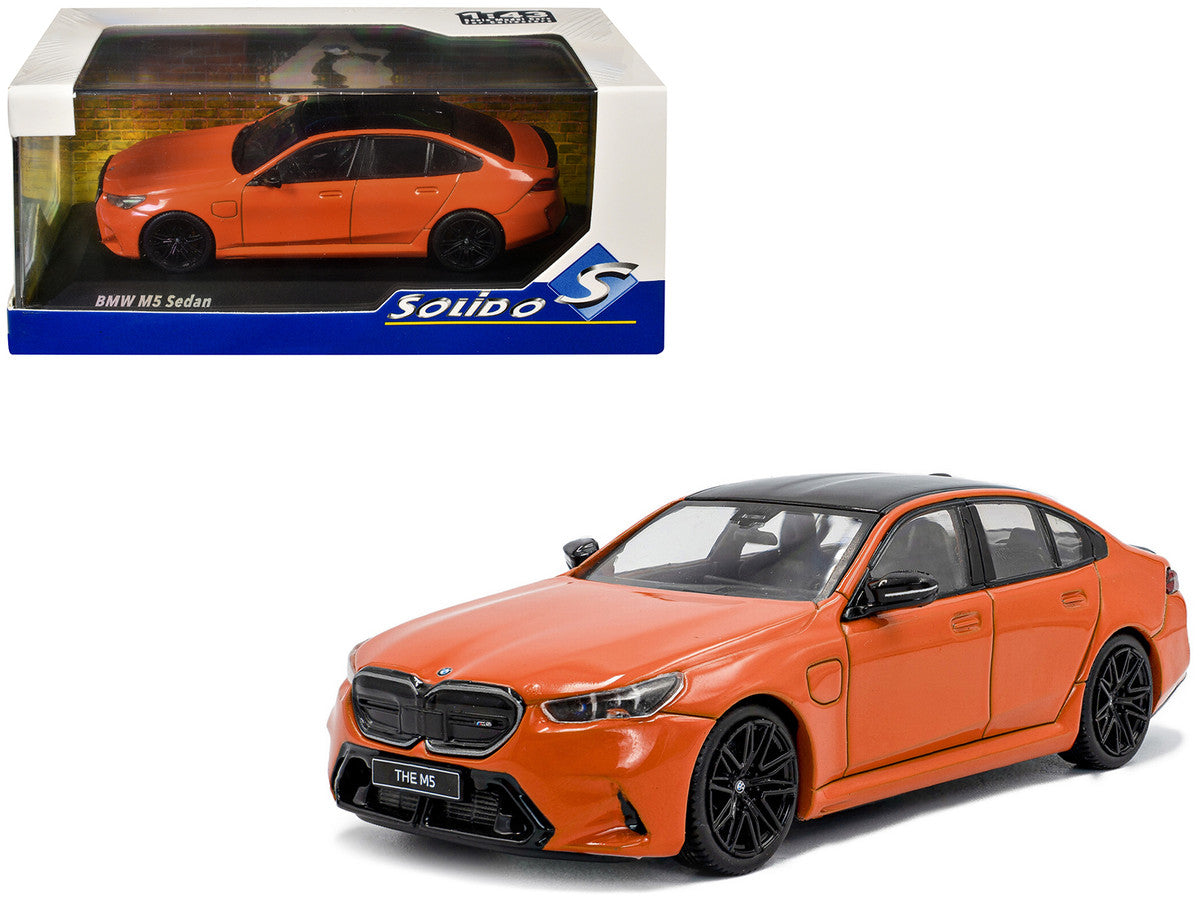 2024 BMW M5 Sedan Fire Orange III with Black Top 1/43 Diecast Model Car by Solido LuxuryLifeWay Online Store