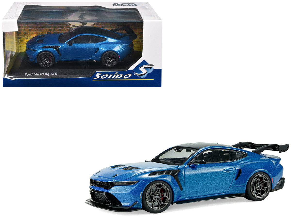 2025 Ford Mustang GTD Indulgent Blue Metallic with Black Top 1/43 Diecast Model Car by Solido LuxuryLifeWay Online Store