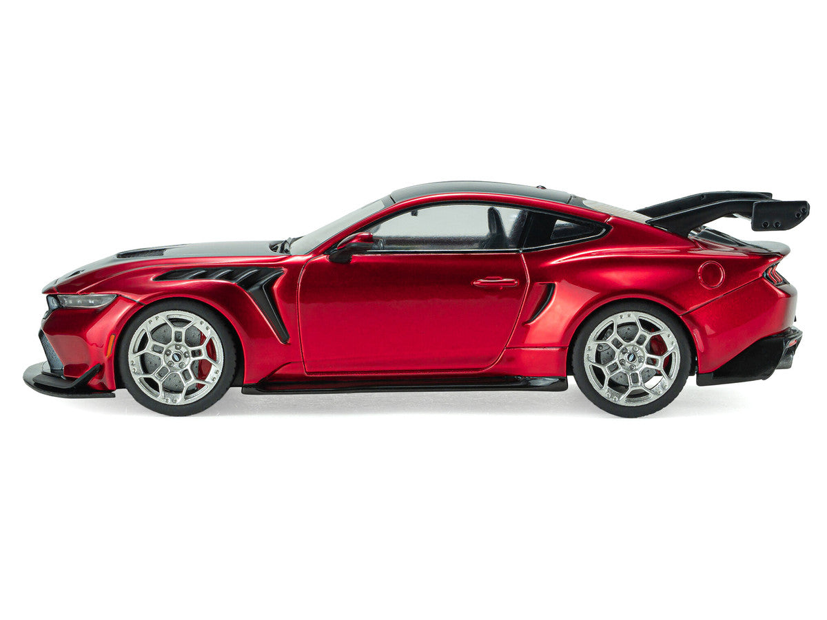 2025 Ford Mustang GTD Chroma Flame Red Metallic with Black Stripes 1/43 Diecast Model Car by Solido LuxuryLifeWay Online Store
