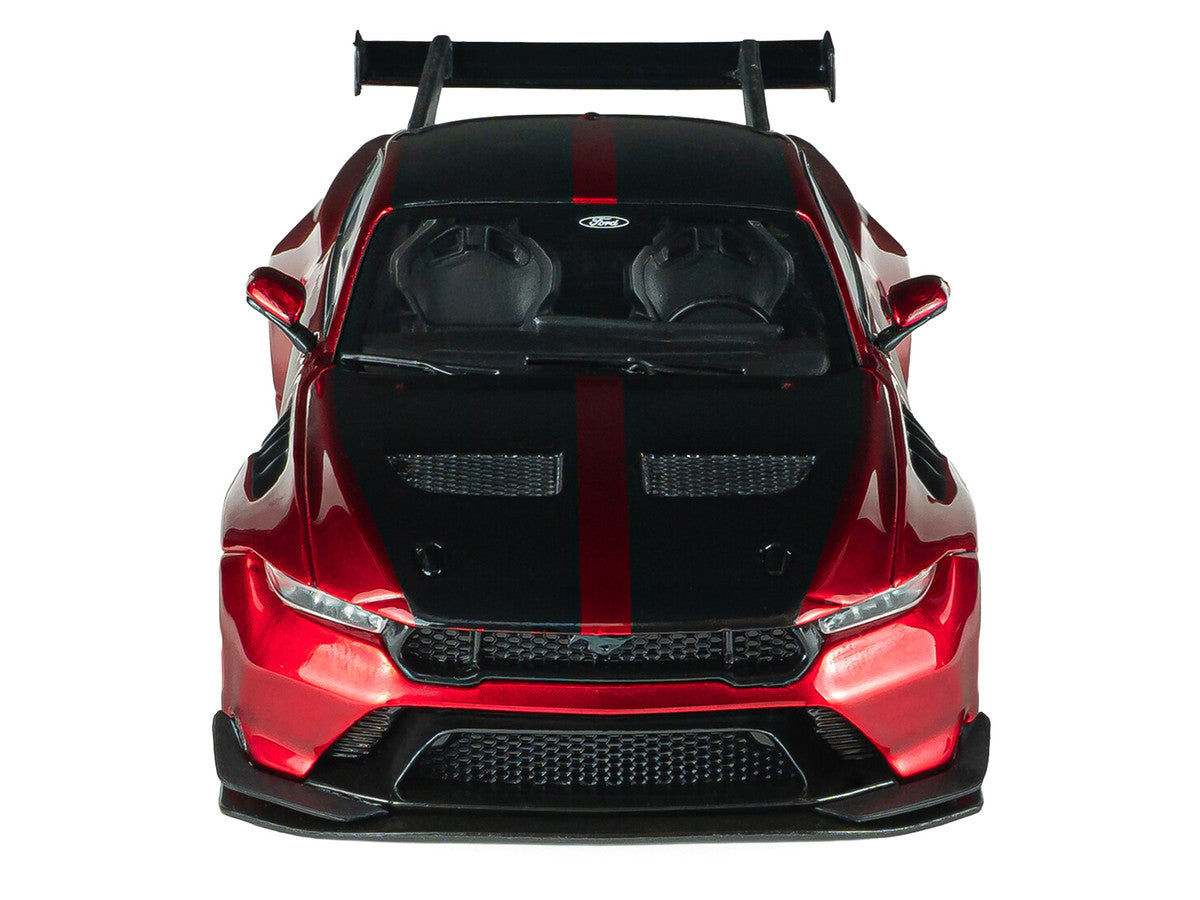 2025 Ford Mustang GTD Chroma Flame Red Metallic with Black Stripes 1/43 Diecast Model Car by Solido LuxuryLifeWay Online Store