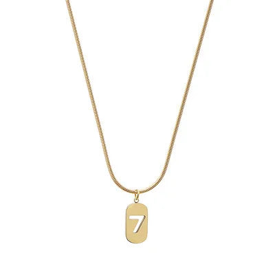 Stainless Steel Angel Number Necklace 0 1 2 3 4 5 6 7 8 9 Rectangle For Women Men Hollow Lucky Number Chain Necklaces Jewelry Pi-Mart